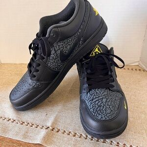 Jordan Black and Yellow Sneakers